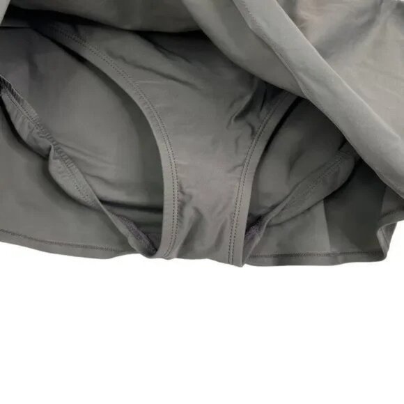 MERONA WOMEN'S GRAY SWIM SKIRT‎ WITH DRAWSTRING RUCHED SIDES SIZE MEDIUM-EUC - Picture 3 of 4